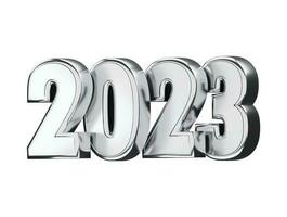 Realistic 3d rendering 2023 new year text effect vector