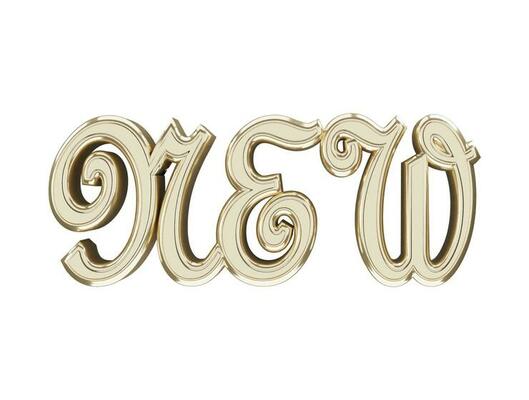 3d golden alphabet text effect