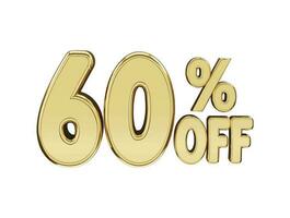 65 percent Golden number with 3d rendering vector