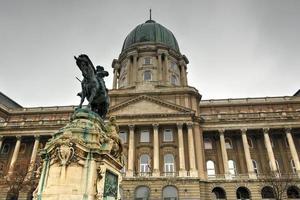 Buda Castle and the statue of Prince Eugene of Savoy photo