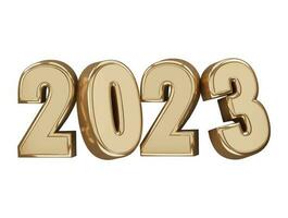 Realistic 3d rendering 2023 new year text effect vector