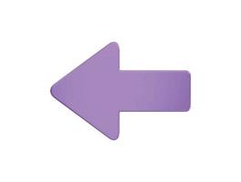 Left arrow with 3d vector icon cartoon minimal style