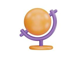 Global map stand ball with 3d vector icon cartoon minimal style