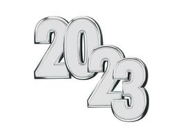 Realistic 3d rendering 2023 new year text effect vector