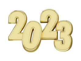 Realistic 3d rendering 2023 new year text effect vector