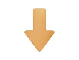 Down arrow with 3d vector icon cartoon minimal style