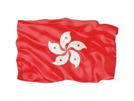 3d hong kong flag national sign symbol vector