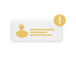 man message box with 3d vector icon cartoon minimal style