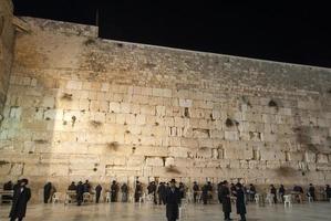 Western Wall, Jerusalem at night photo