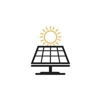 Solar logo energy icon vector