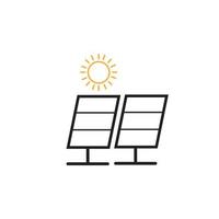 Solar logo energy icon vector