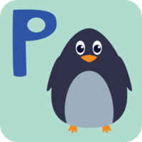 patinar con pingüino en el hielo la letra del alfabeto p png
