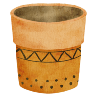 watercolor cute flower pot png