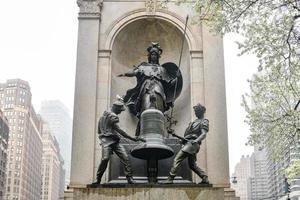 New York City - Mar 29, 2020 -  Memorial to James Gordon Bennet, the founder, editor and publisher of the New York Herald and a major figure in the history of American newspapers. photo