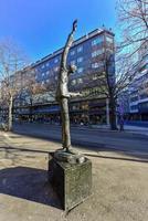 Leif Juster Statue in Oslo, Norway outside Chat Noir. photo