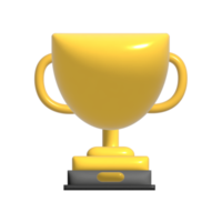 ilustração 3d do troféu conceito de campeão do troféu de ouro ícone 3d do vencedor png