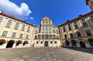 Nesvizh Radziwill Castle courtyard. It is a residential castle of the Radziwill family in Nesvizh, Belarus. photo