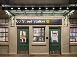 New York City - November 15, 2019 -  86th Street Subway  station along the N line in Brooklyn, New York. photo