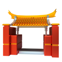 ícone do ano novo chinês portão do templo de ouro renderização 3d png