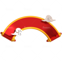 chinesisches neujahrssymbol goldener scrollbuchstabe 3d rendern png