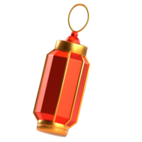 Chinese new year icon square lantern 3D render png