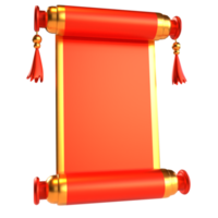 Chinese new year icon hand scroll 3D render png