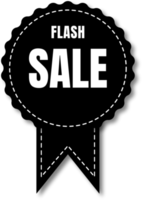 étiquettes de vente flash noir et blanc png