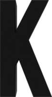 letra k tecido de nylon renderização 3d png