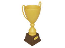 Golden award cup. 3d render png