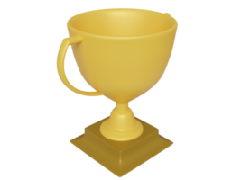 Golden award cup. 3d render png