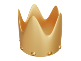 gyllene tecknad serie krona. 3d framställa. png