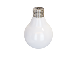 White light bulb. 3d render png