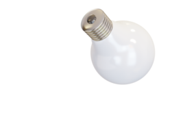 White light bulb. 3d render png