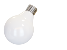 White light bulb. 3d render png