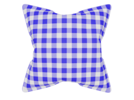 almohada realista a cuadros. renderizado 3d png