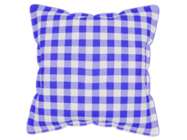 Checkered realistic pillow. 3d render png