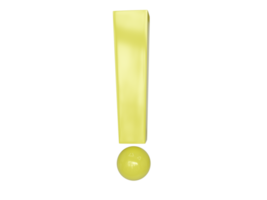 Yellow exclamation mark. 3d render. png