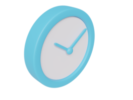Blue cartoon clock. 3d render. png