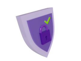 Protection enabled violet symbol. 3d render. png