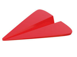 rotes Papierflugzeug-Symbol. 3D-Rendering. png