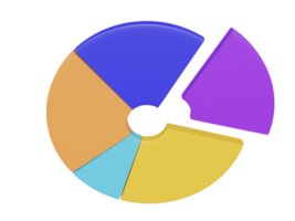 farbiges Runddiagramm. 3D-Rendering. png