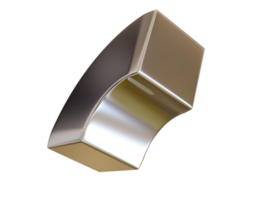 3D-Form, geometrische Figur aus Metall. 3D-Rendering. png