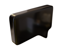 burbuja de diálogo rectangular negra. renderizado 3d png