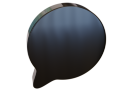 Black round dialog bubble. 3d render. png