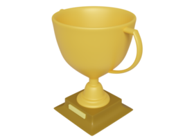 Golden award cup. 3d render png