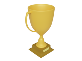 Golden award cup. 3d render png