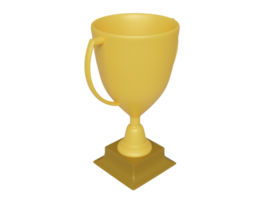 Golden award cup. 3d render png