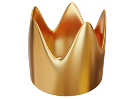 Golden cartoon crown. 3d render. png