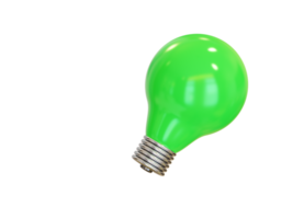 bombilla de luz verde. renderizado 3d png