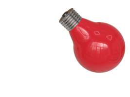 rote Glühbirne. 3D-Rendering png